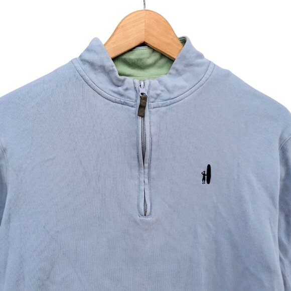 Johnnie O Sully Quarter Zip Sweater Mens Light Blue Cotton Long Sleeve Size S - Picture 3 of 9